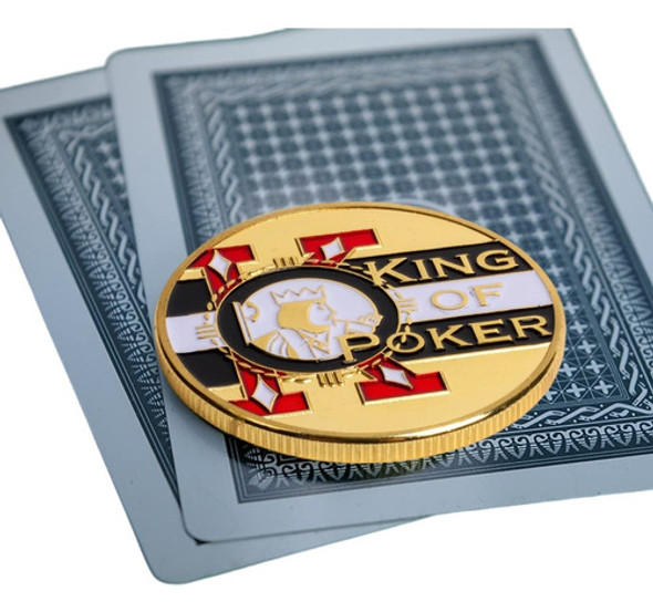 Ficha De Poker Card Guard Em Metal King Of Poker + Estojo 1
