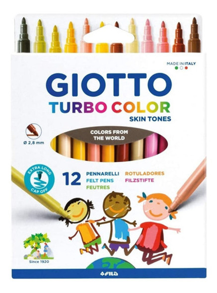 Marcadores Giotto Turbo Color Skin Tones 12 Colores 0