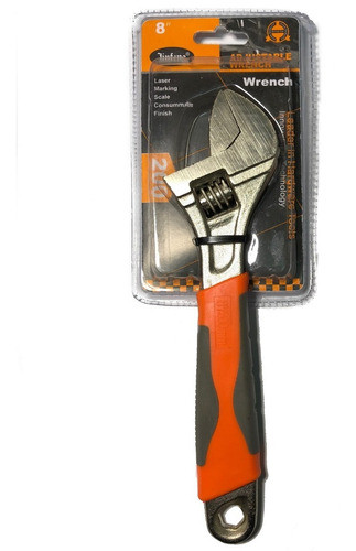 Llave Francesa Ajustable Inglesa Mango De Goma 8 Pulgadas 1