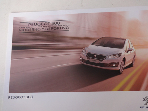 Folleto Peugeot 308 No Catalogo Auto No Es Manual Del Auto 0