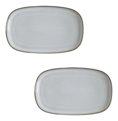 Bandeja Rectangular 20x12 Cm Cerámica Kit X2 Goldsky 0