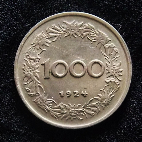 Austria 1000 Coronas 1924 Excelente Km 2834 Mujer Tirolesa 1
