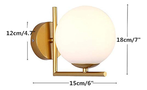 Bokt Globo De Cristal Apliques De Pared Oro Montado En La Pa 1