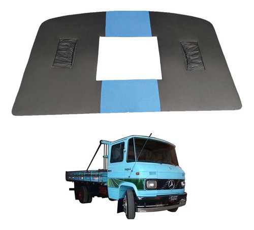 Forro Teto Caminhao Mb 608 708 Com Bolsa Azul - Pvc Veludo 0