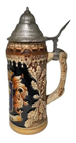 Antiguo Tankard Original Aleman Sellado Numerado Chopp Jarra 0