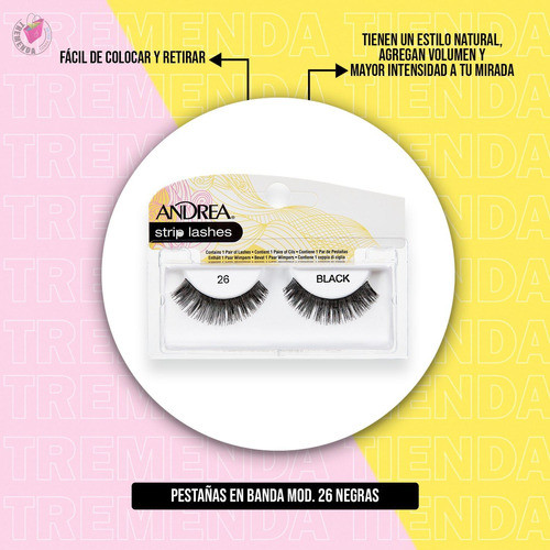 Pestañas Postizas En Banda Andrea Modelo 26 Negra 1