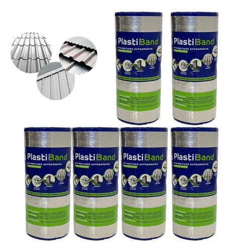 Fitas Manta Asfáltica 15cmx10m Aluminizada 6 Unidades 0