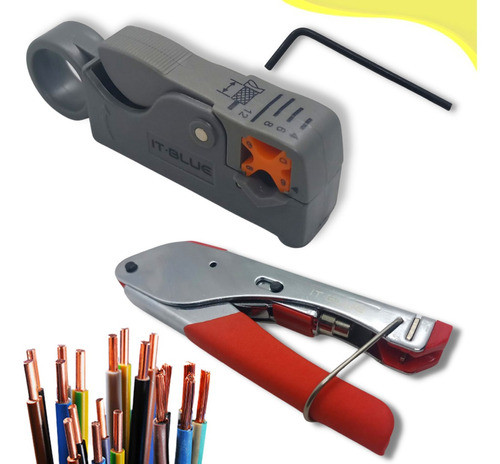 Kit Alicate Crimpar Decapar Cabo Coaxial Conector Rg-59 Rg-6 1
