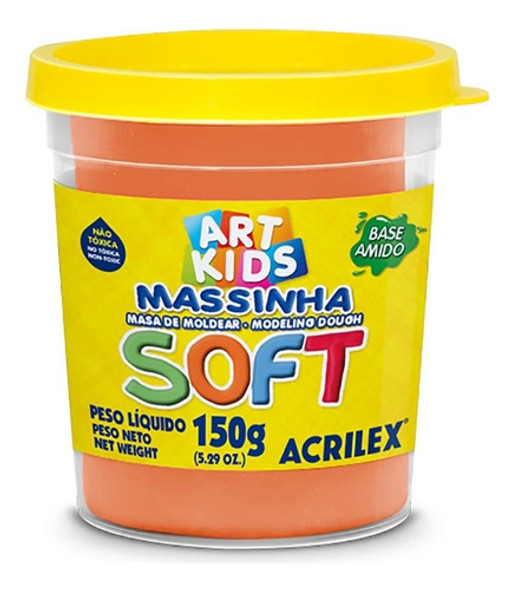 Massa De Modelar Soft Acrilex Original 150g Laranja 0