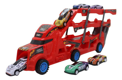 Caminhão Cegonha Super Truck Com 6 Carrinhos - Shiny Toys 0