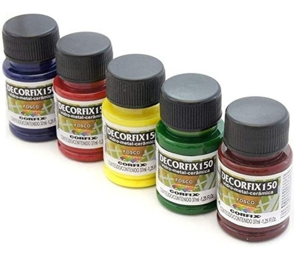 Tinta Decorfix 150 - 321 Preto Fosco 37ml Para Artesanato 1