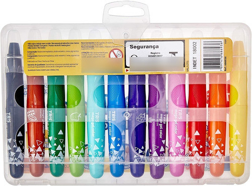Giz Retrátil Mega Softcolor Tris - 12 Cores 1