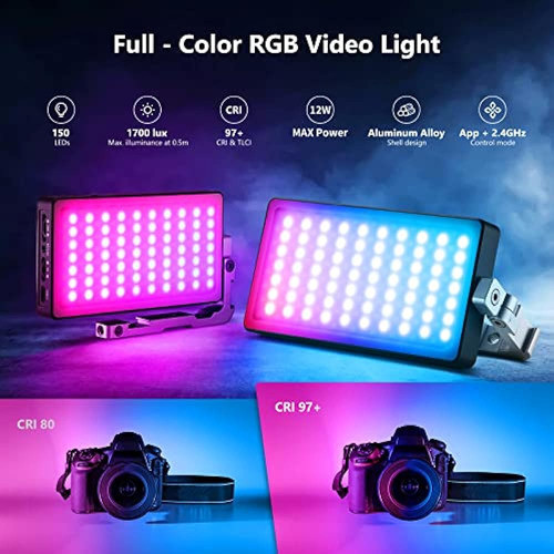 Neewer Rgb Video Light, Sl90 12w 4300mah Batería 360° A Todo 1