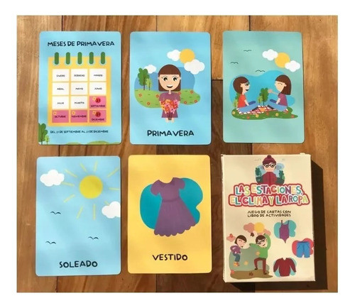 Cartas Estaciones Clima Y Ropa Pictogramas 1
