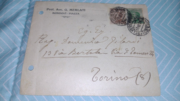 Italia Sobre Estampilla 1924 Regno Circulado .bello Archivad 0