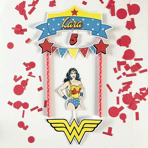 Toppers Cake Adorno Para Torta Personalizado Mujer Maravilla 0