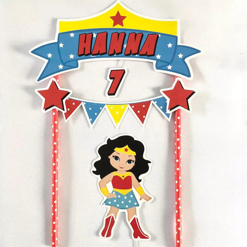 Toppers Cake Adorno Para Torta Personalizado Mujer Maravilla 1