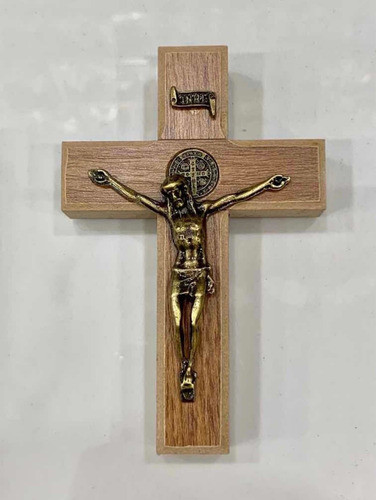 9 Crucifixo Madeira E Metal Cruz Pendurar Parede Lindo 1