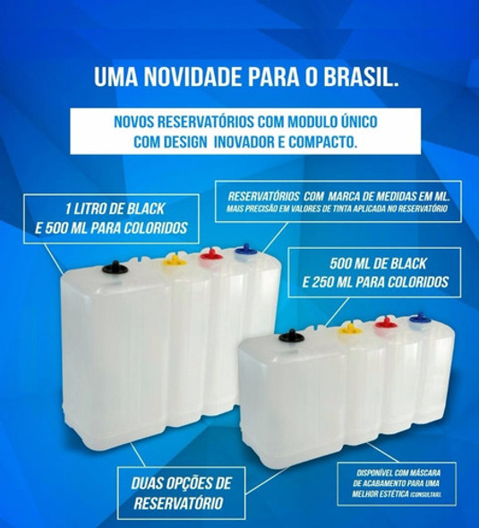 Kit Luxo 1250ml Reservatório Bulk Ink + 1250ml Tinta Corante 1