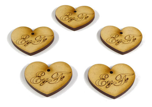Corazón Personalizado 3x3,5cm - Fibrofacil - X 30 Unidades 0