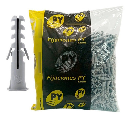 Tarugos Tacos Py 100% Nylon Con Tope Nº 8 X 500 Unidades 0