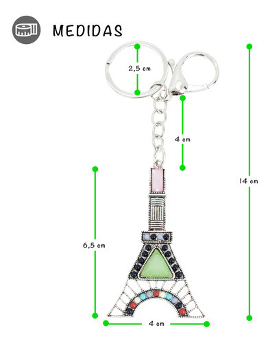Llavero Mosquetón Torre Eiffel Pack X 12 Unidades 1