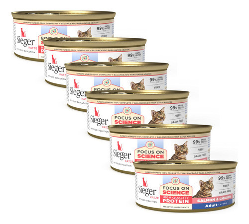 Sieger Katze Adulto Wet X 90 Grs. - Salmon Y Pollo - X12 0