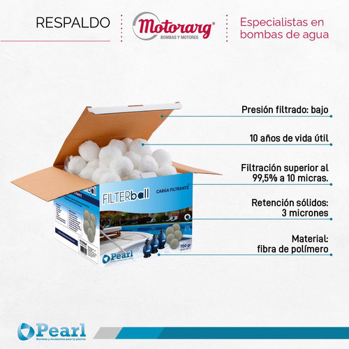 Carga Filtrante Pearl Esferas Polímero 700g =a 25kg Arena 1