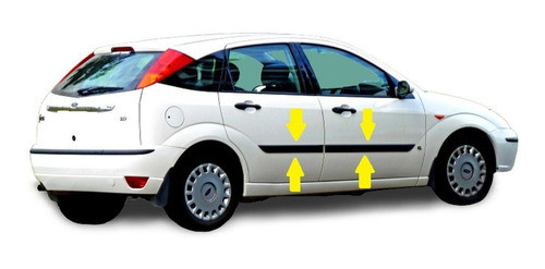 Ford Focus 4/5p 2006 Baguetas Laterales Negras 4 Piezas 0