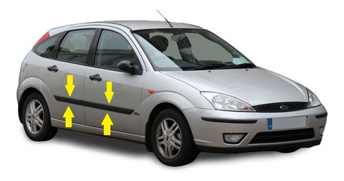 Ford Focus 4/5p 2006 Baguetas Laterales Negras 4 Piezas 1