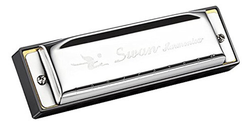 Hde  Plata Cisne Armónica Diatónica 10 Agujeros Clave De C B 1