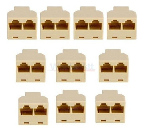Mucho 10pcs Nueva Rj45 Cat 6 5 Lan Ethernet Splitter Conecto 1