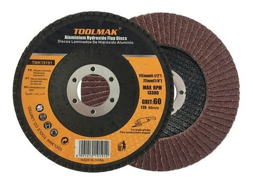 Disco Flap (lija) Toolmak 4.5 Grano #60 Paquete De 10 0