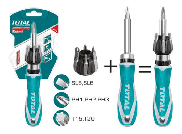 Destornillador Puntas Intercambiables Total Tacsd30086 P 1