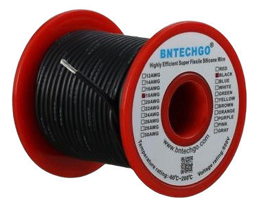 18 Pies Calibre Flexible Silicona Hilo Negro 50 600v 200 Deg 1