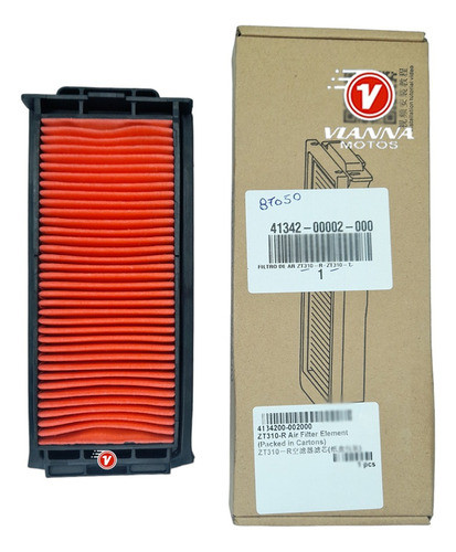 Elemento Filtro De Ar Zontes Zt310-r Zt310-t Original 0