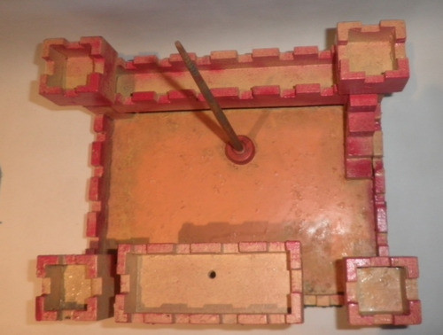 Antiguo Juguete Castillo Birmania Madera Fuerte De Soldados 1