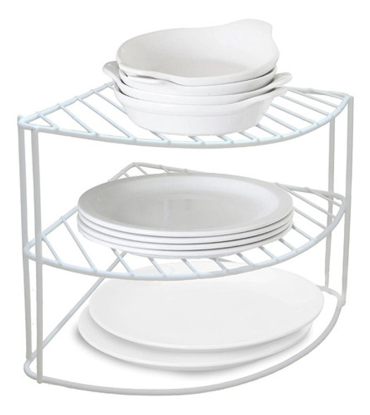 Rack Esquinero De Metal Organizador Cocina Baño 25,5cm 0