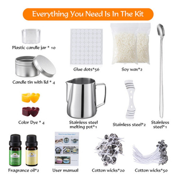 Kit De Velas Artesanais 153 Peças Conjunto De Fixação De 1