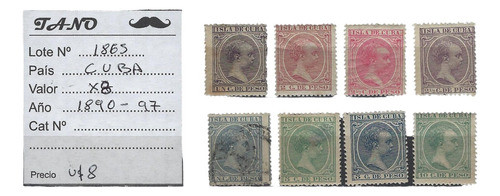 Lote1865 Centroamérica X8 Estampillas Año 1890/97 0