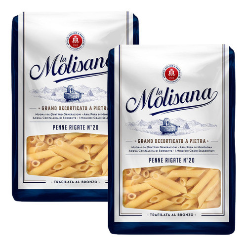 Fideos Penne Rigate La Molisana 500 Gr Origen Italia Pack X2 0