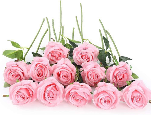 Flores Artificiales Rosas De Seda, Decoracion Pack 12u. - 05 0