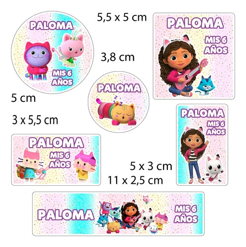 Kit 144 Stickers Gaby Y La Casa De Muñeca Candy Bar Etiqueta 1