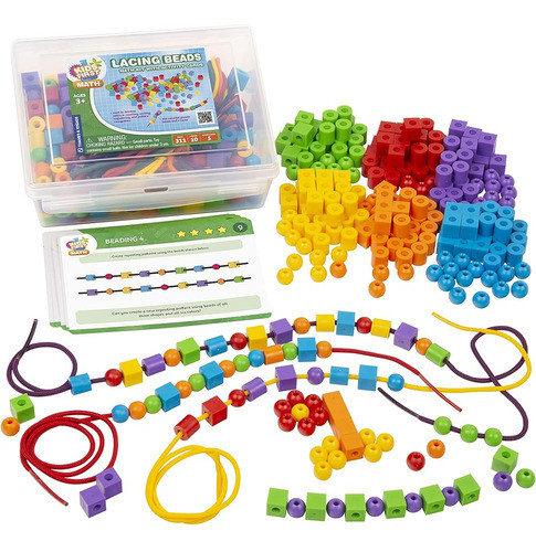 Kids First Math: Kit De Matemáticas Lacing Beads Con Tarjeta 0