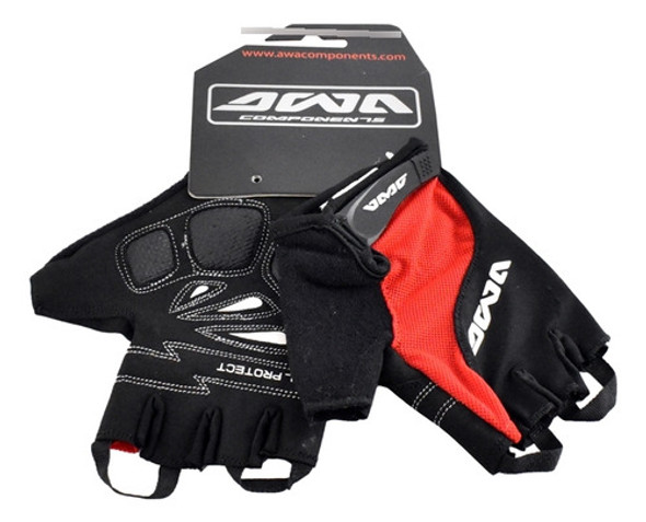 Guante Dedos Cortos Awa Pro 5051 L Negro Rojo 0