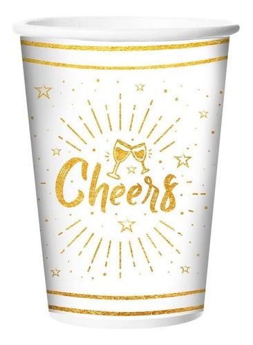 Copos Feliz Ano Novo E Réveillon Dourado - Kit Promocional 1