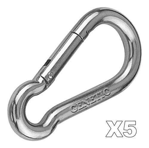 5 Mosquetones Agarre Accesorios Gimnasio 90 Mm Largo Genetic 0