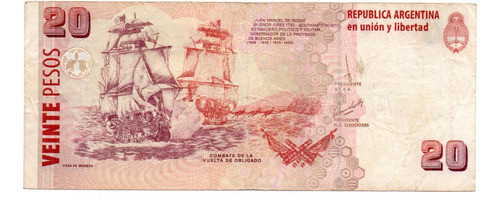 Billete 20 Pesos Reposicion Sturzenegger Michetti Mb 1
