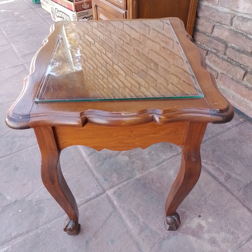 Mesa Auxiliar O De Arrime Antigua Provensal Tallada 1