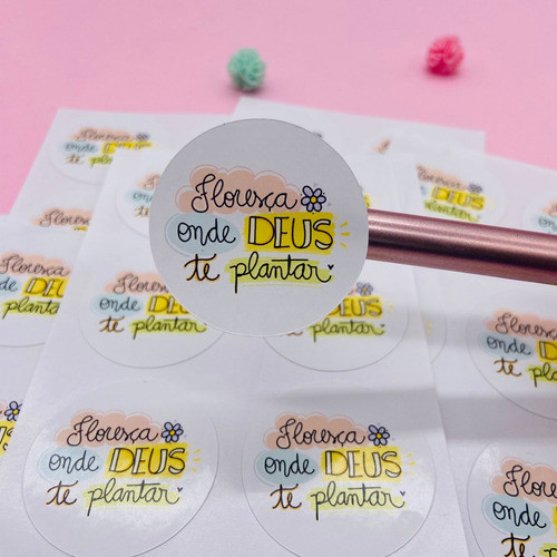 90 Adesivos Etiqueta Floresça Onde Deus Te Plantar 1